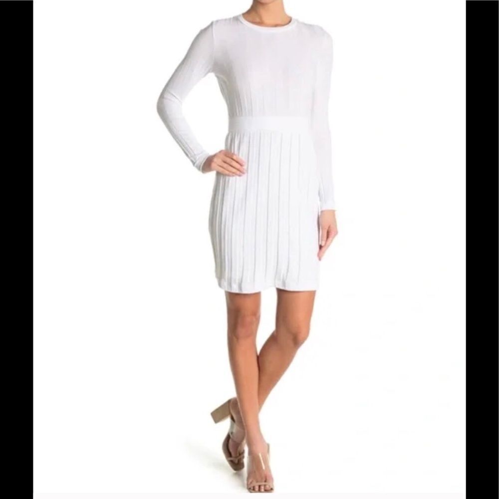 Baldwin BLDWN Ribbed Knit Mini Dress Opti White